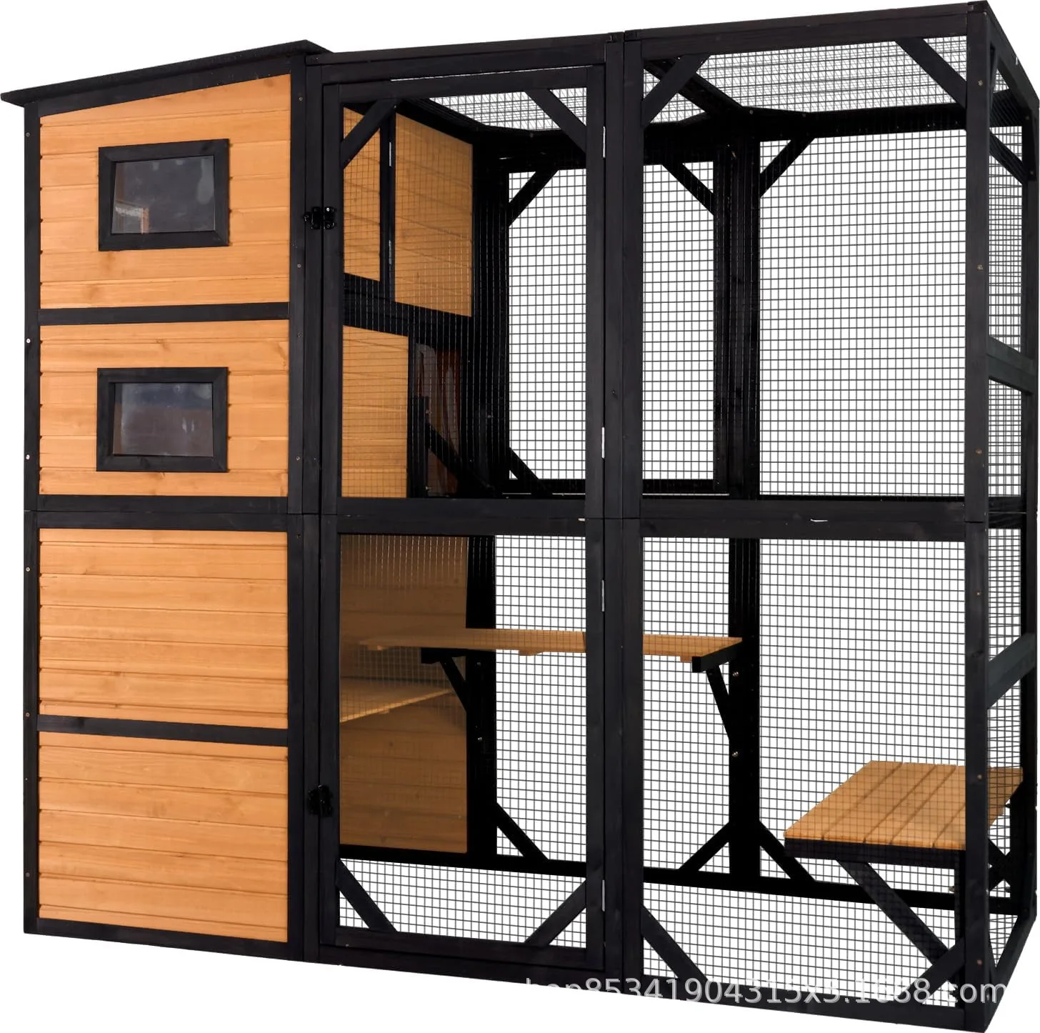

Wooden pet nest All seasons outdoor large cat villa cat nest cage outdoor rainproof big cat house