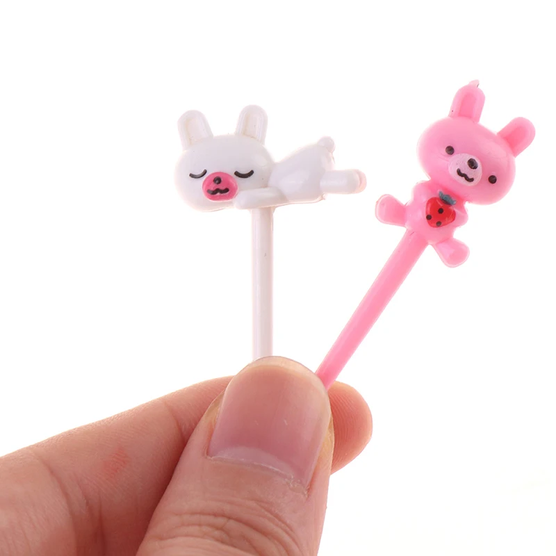 8Pcs Animal Farm Dinosaur Fruit Fork Mini Cartoon Children Snack Cake Dessert Pick Toothpick Bento Lunches Party Decoration