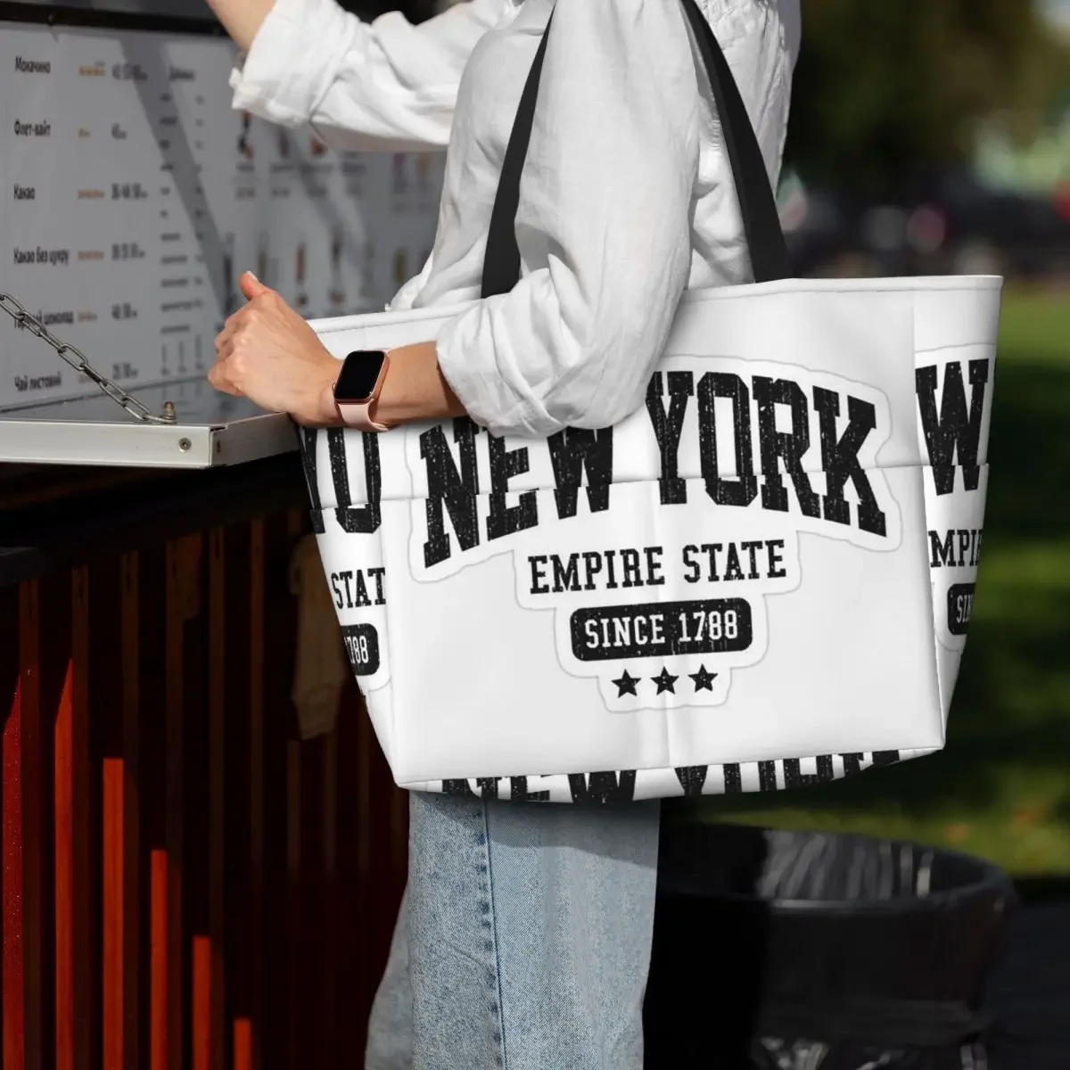 Brooklyn New York Beach Tote Bag Sport Gym Yoga Duffle Large Tote Bag Women Travel Bag Fitness bag