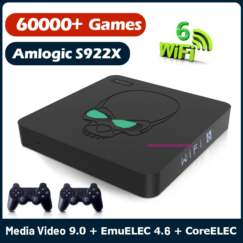 Ретро-Консоль Beelink Super X King с Wi-Fi, 6 ТВ-приставок для SS/DC/Arcade Media TV 9 Amlogic S922X, 60000 игр