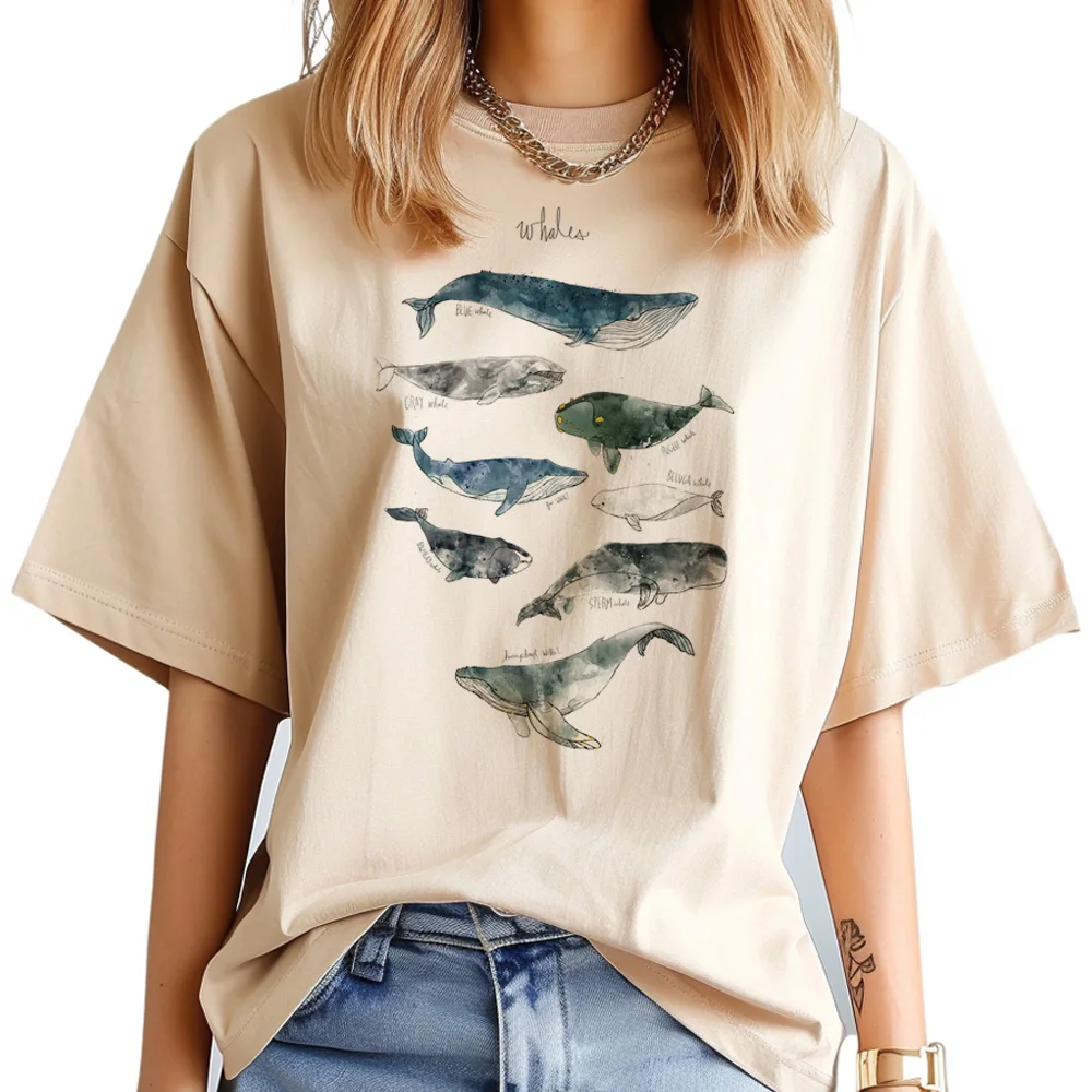 Whales top women Y2K tshirt girl manga comic graphic clothes