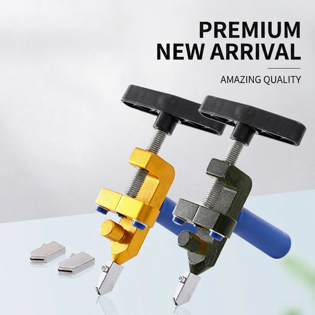 Glass Tile Cutter Tool, Upgraded Handheld All-in-One Diamond Manual Ceramic Cutting Knife for Mirror, DIY Home Hand Tool
