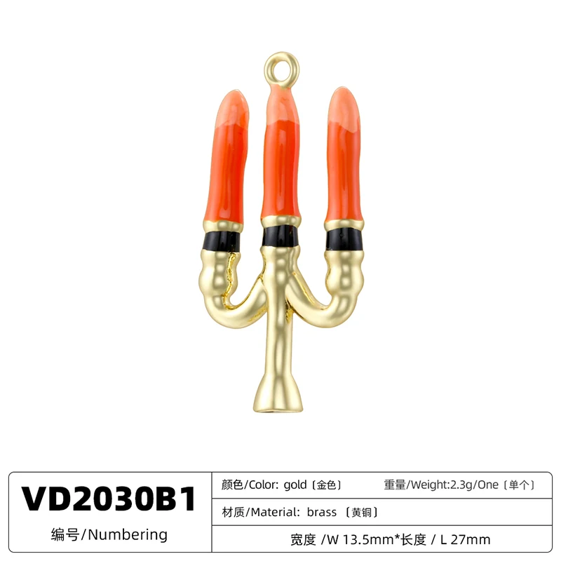 ZHUKOU Enamel Dripping Glaze Red Candle Small Pendant/Earrings Halloween Handmade Jewelry Making Accessories Gift:VD2030 VE1696