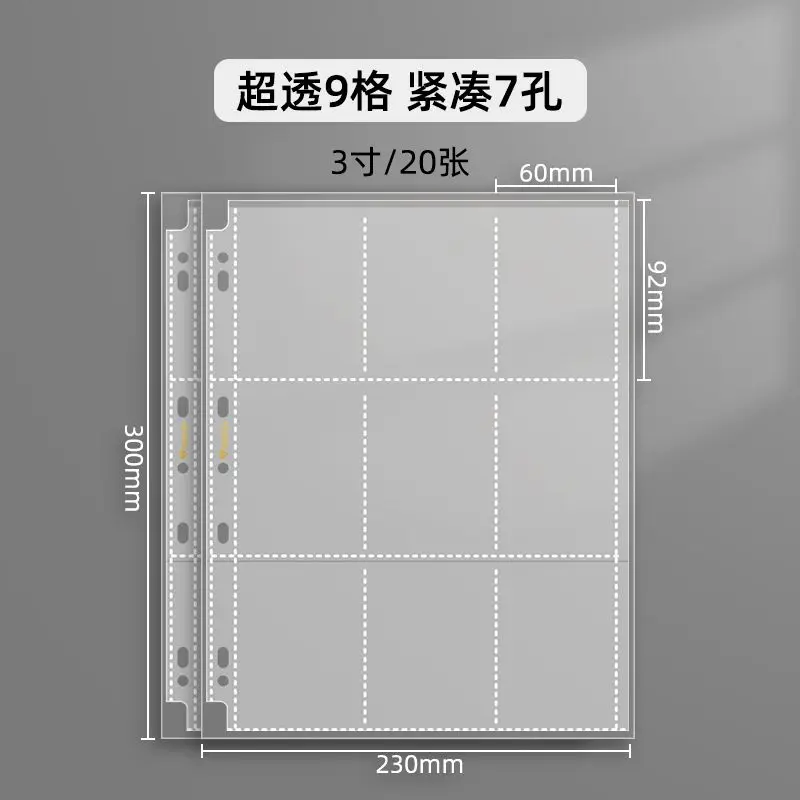 SINGBA Matte Ultra-Klare Kartenhüllen Nachfüllpackungen 4/9 Taschen 10/20/50 Stück für 3"/3,5" Fotokarten Pokemon Yu-Gi-Oh Kartenalbum
