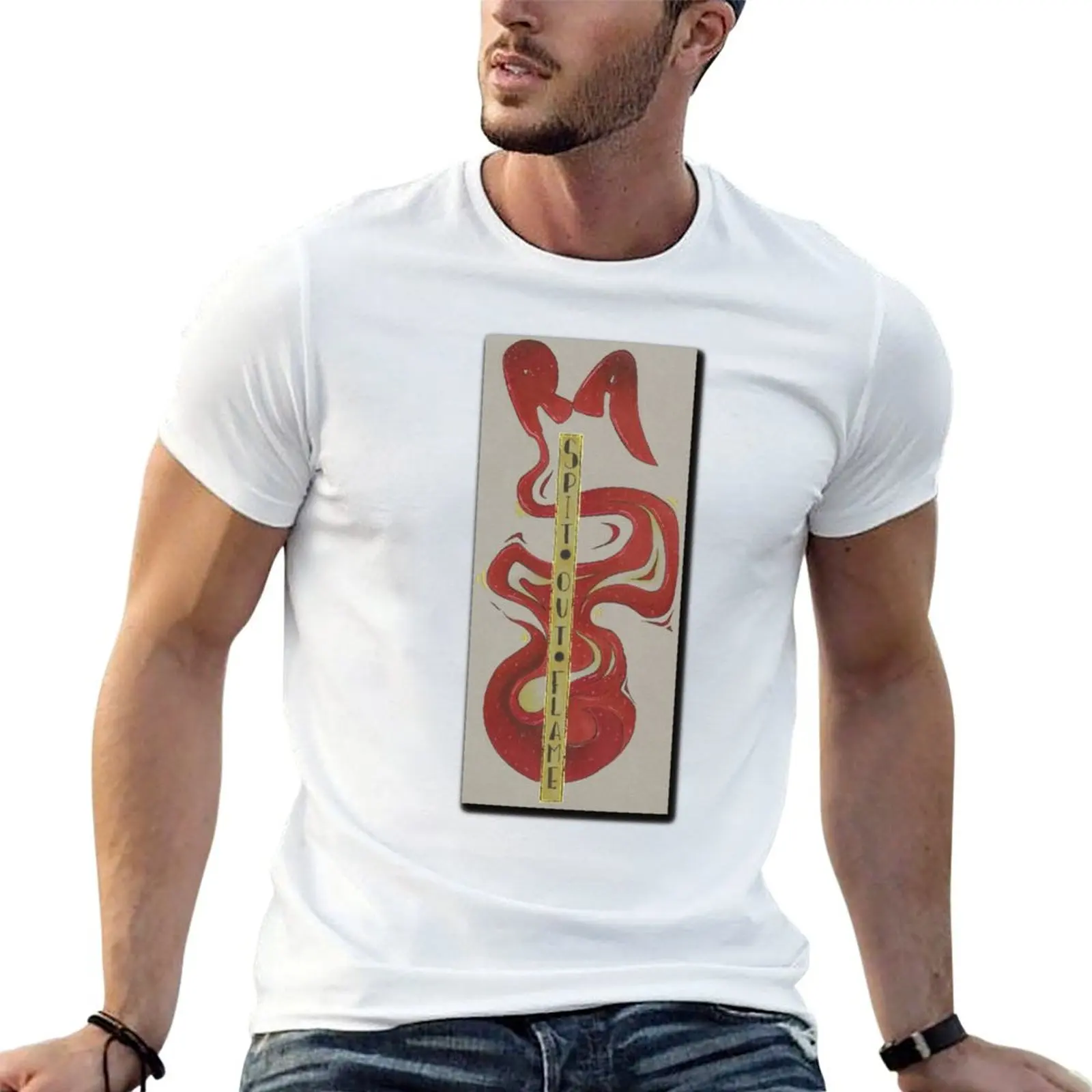 Camiseta Ra Spit Out Flame, camiseta para hombre, camiseta de algodón pesado para hombre