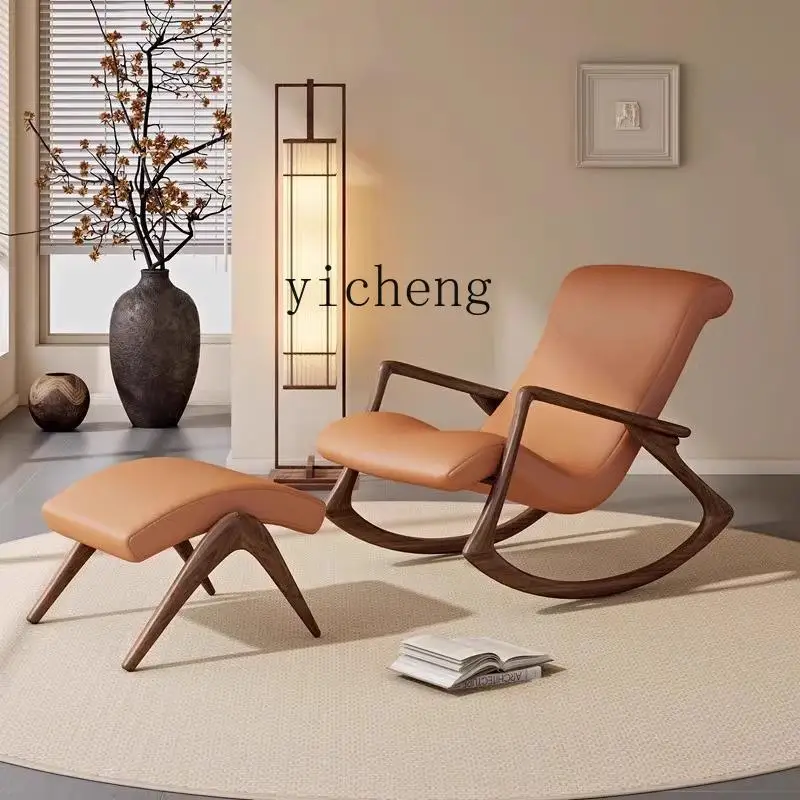

FY living room balcony solid wood lounge chair black walnut lounge chair