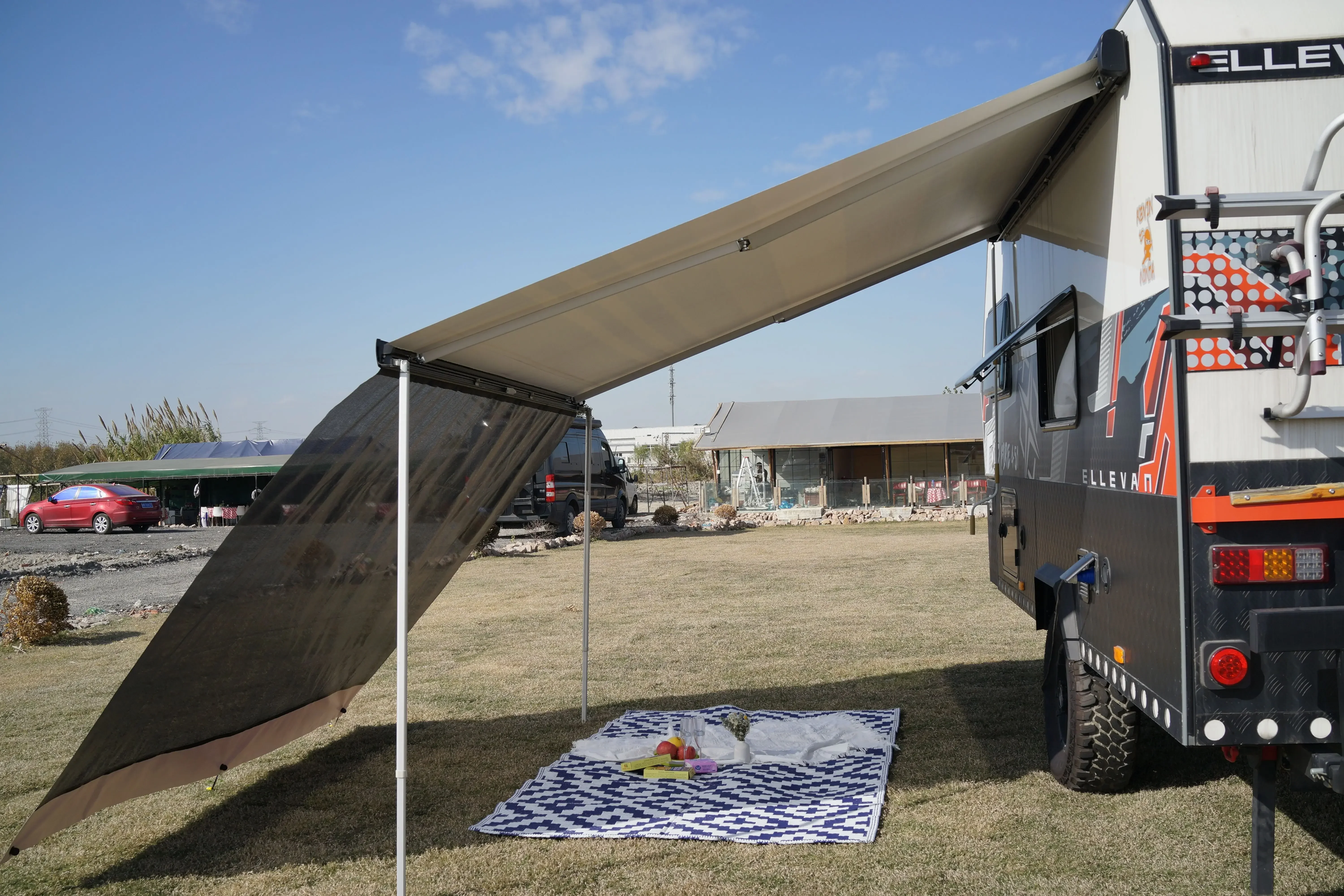 Motorhome Camping Trailer RV Awning Sun Shade Screen Pergolas Para Jardin  Awning