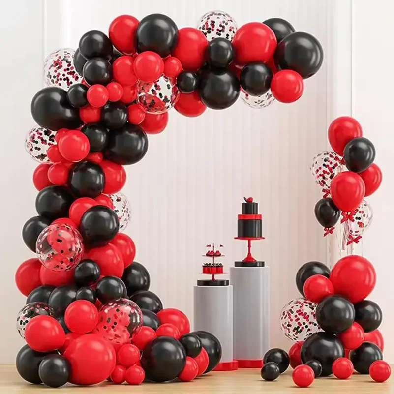 Garland Arch Kit Balloons Black Red Confetti Latex Balloon Wedding Birthday Party Graduation Baby Shower Decoartion Globos