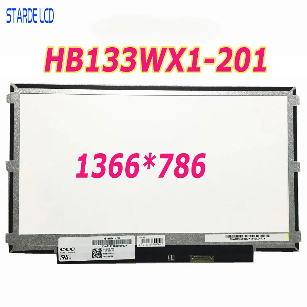 lcd para o portatil hb133wx1201 hb133wx1 201 30 pinos painel de exibicao da tela lcd 1366x768 lcd pecas reposicao 133 01