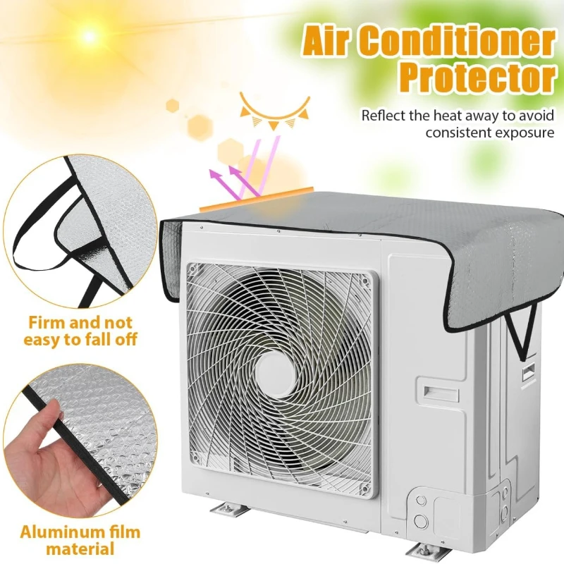 Cubierta de aire acondicionado para el hogar, protección solar, protección UV, película de burbujas impermeable para exteriores, cubierta de protección de refrigeración, superventas