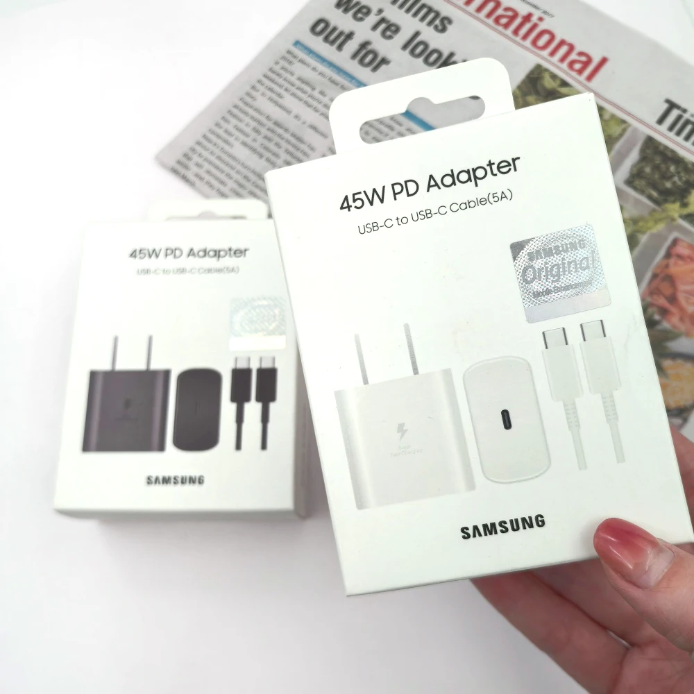 

Зарядное устройство Samsung S26 Plus USB-C 45W Super Fast Charging Power Charger с адаптером US EP-TA845 для Galaxy S25 Ultra, S24FE, A26, A36, M55