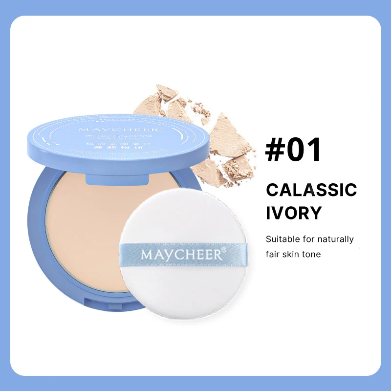 2024 MAYCHEER Oil Control Matte Face Powder Long Lasting Setting Powder Face Makeup with Mirror Pressed Powder