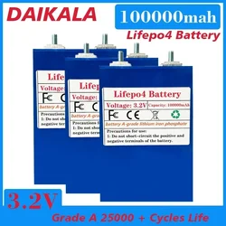 Lifepo4 3.2V 100AH Lithium Iron Phosphate BatteryPack DIY 12V 24V 36V 48V Electric Vehicle Solar Storage System Battery