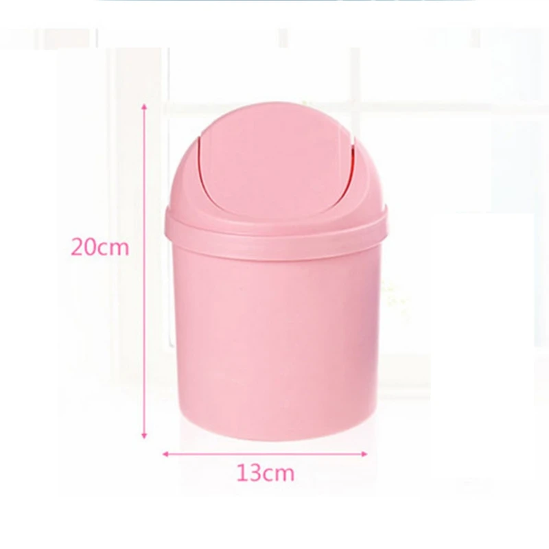 Mini Waste Bin Trash Cans Desktop Garbage Basket Table Roll Swing Lid Small Scissors Pencil Household Office Storage Accessories