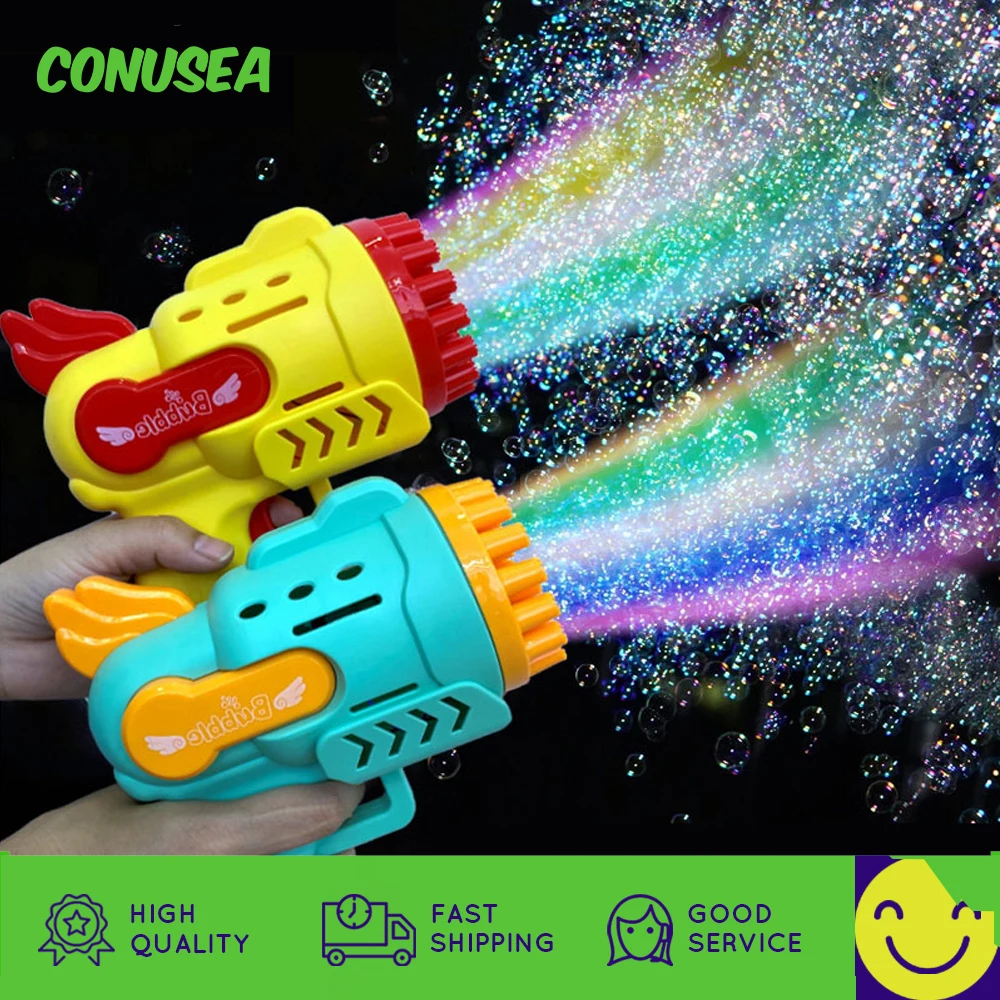 Kids Rocket Bubble Gun Blower 29/23 Holes Bubble machine Summer Soap bubbles Toys for children girl Boys outdoor games garden