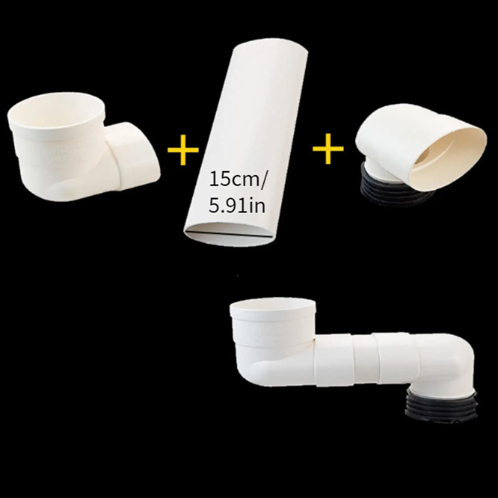 Drain Tube T PVC Bathroom Pipe Waste Flange Shifter for Plumbing System Extension