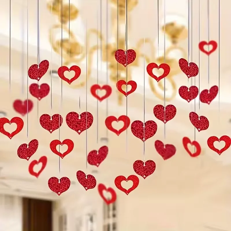 100pcs Love Heart Laser Pendan - Confetti Balloon Set ulasan dan harga