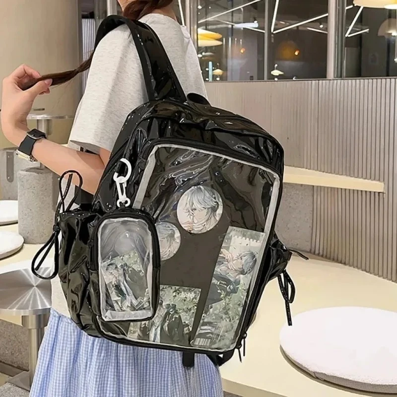 

New Y2K Cute Ita Backpack Students Large Capacity Knapsack Casual Girl Transparent DIY Display Rucksack Trendy Travel Schoolbags