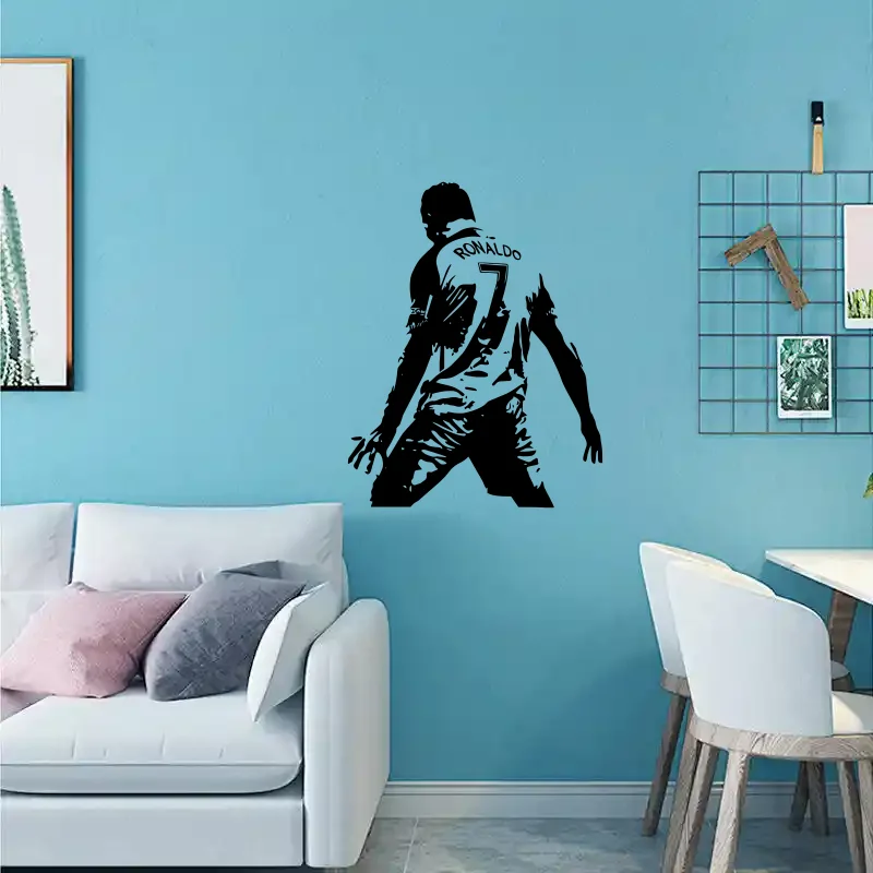 Football Cristiano Ronaldo Vinyl Wall Sticker Soccer Athlete Ronaldo Wall Decals Art Mural For Kis Room Living Decoration #507