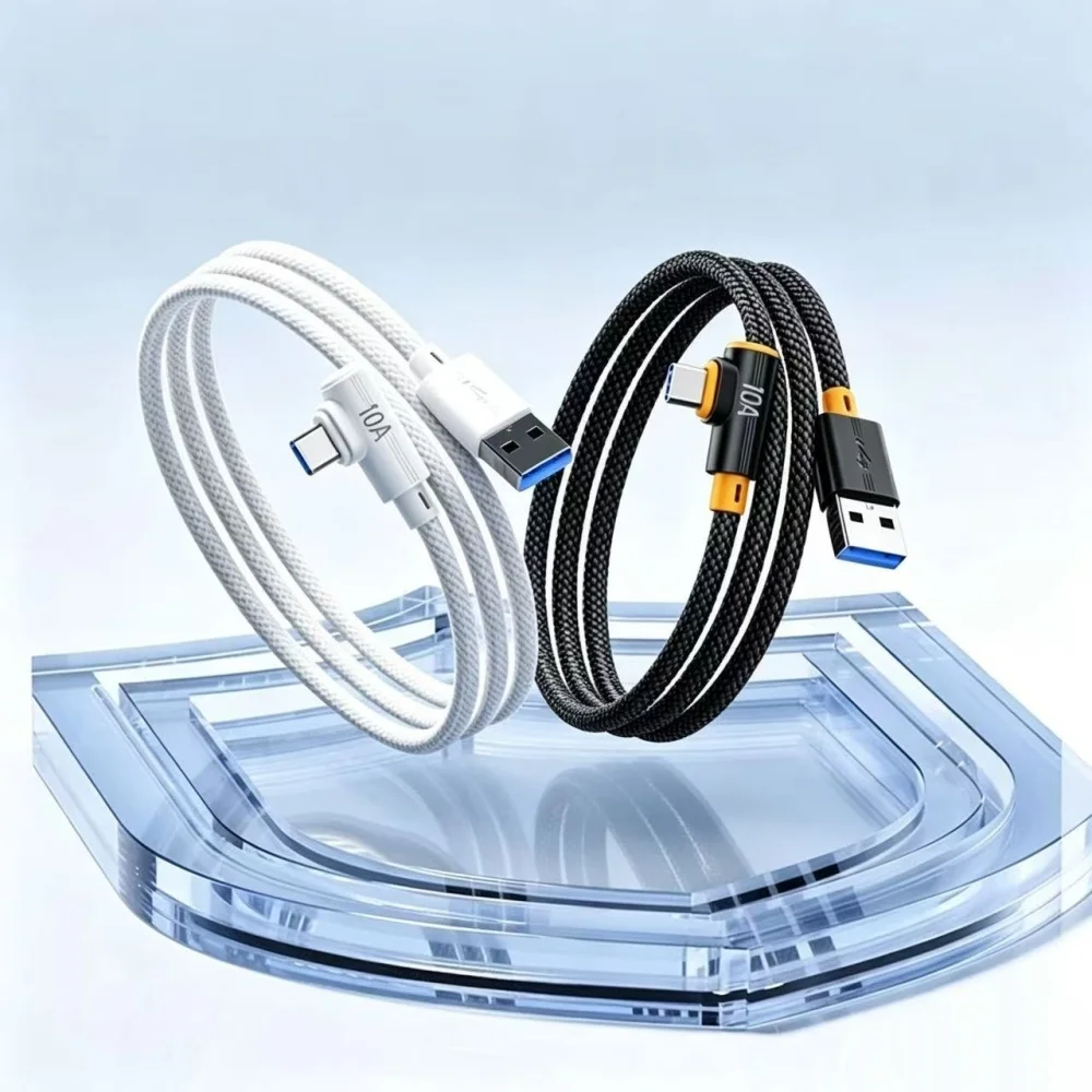 240W USB C Super Flash Charging Data Cable 90° Elbow USB To Type C Data Cord 0.3M/1M/1.5M/2M/3M For iPhone Samsung Huawei Xiaomi