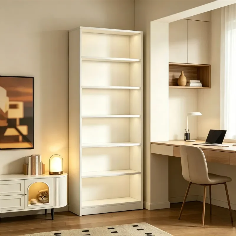 Simple Storage Cabinet Multi-layer Bookshelf Household Locker Open Narrow Side Cabinet for Living Room Floor Standing