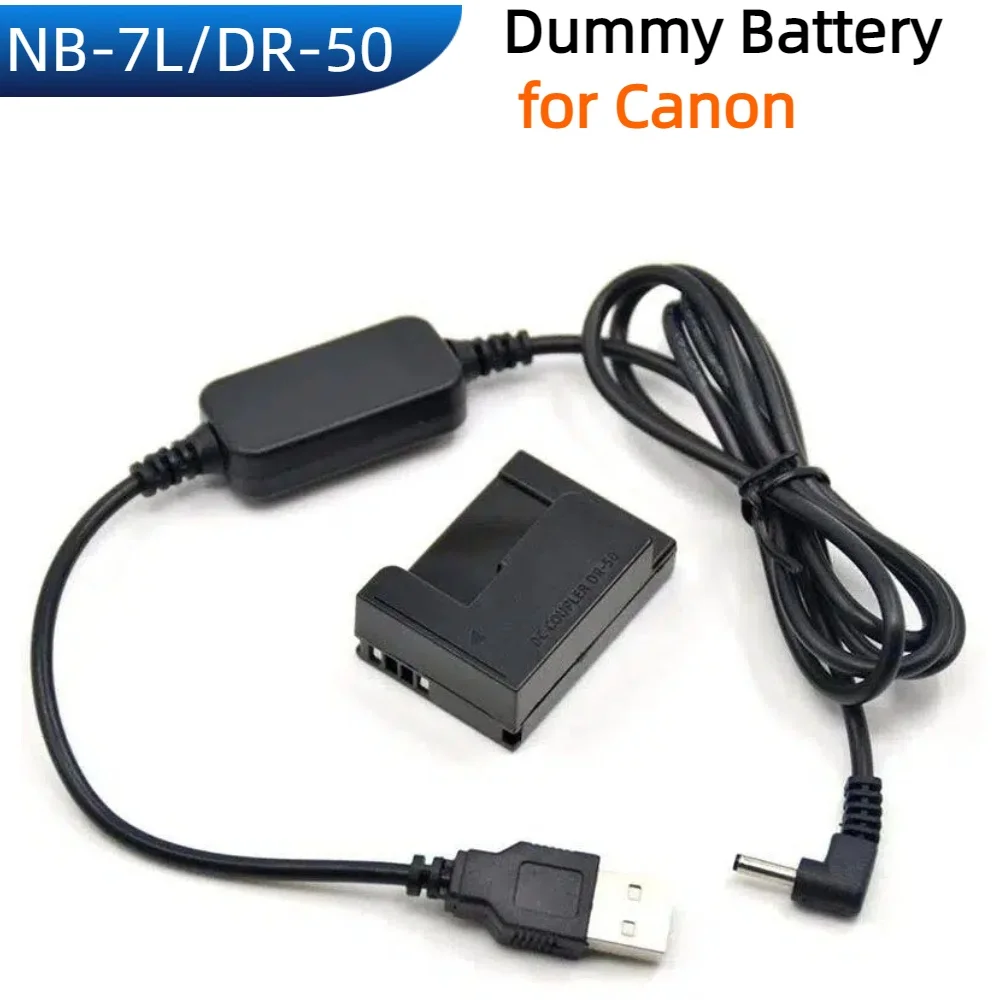 NB-7L NB7L Dummy Battery DR-50 DC Coupler USB Adapter Power Cable Supply for Canon PowerShot G10 G11 G12 SX30IS Camera
