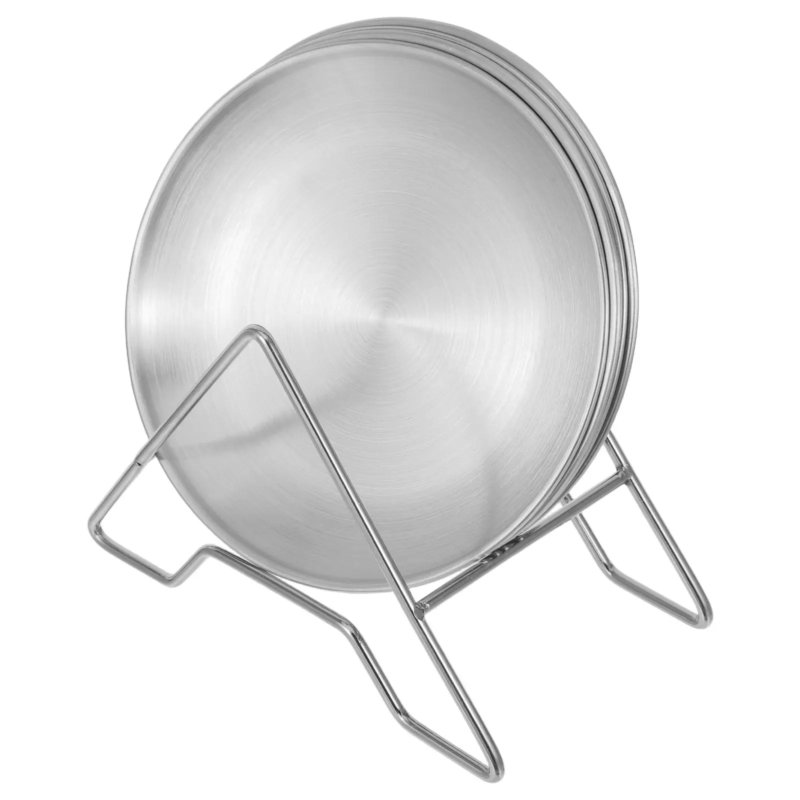 

Набор круглых тарелок из нержавеющей стали, многоразовые подставки для закусок, десертов и снеков, поднос для сервировки для кухни, кемпинга, ресторана