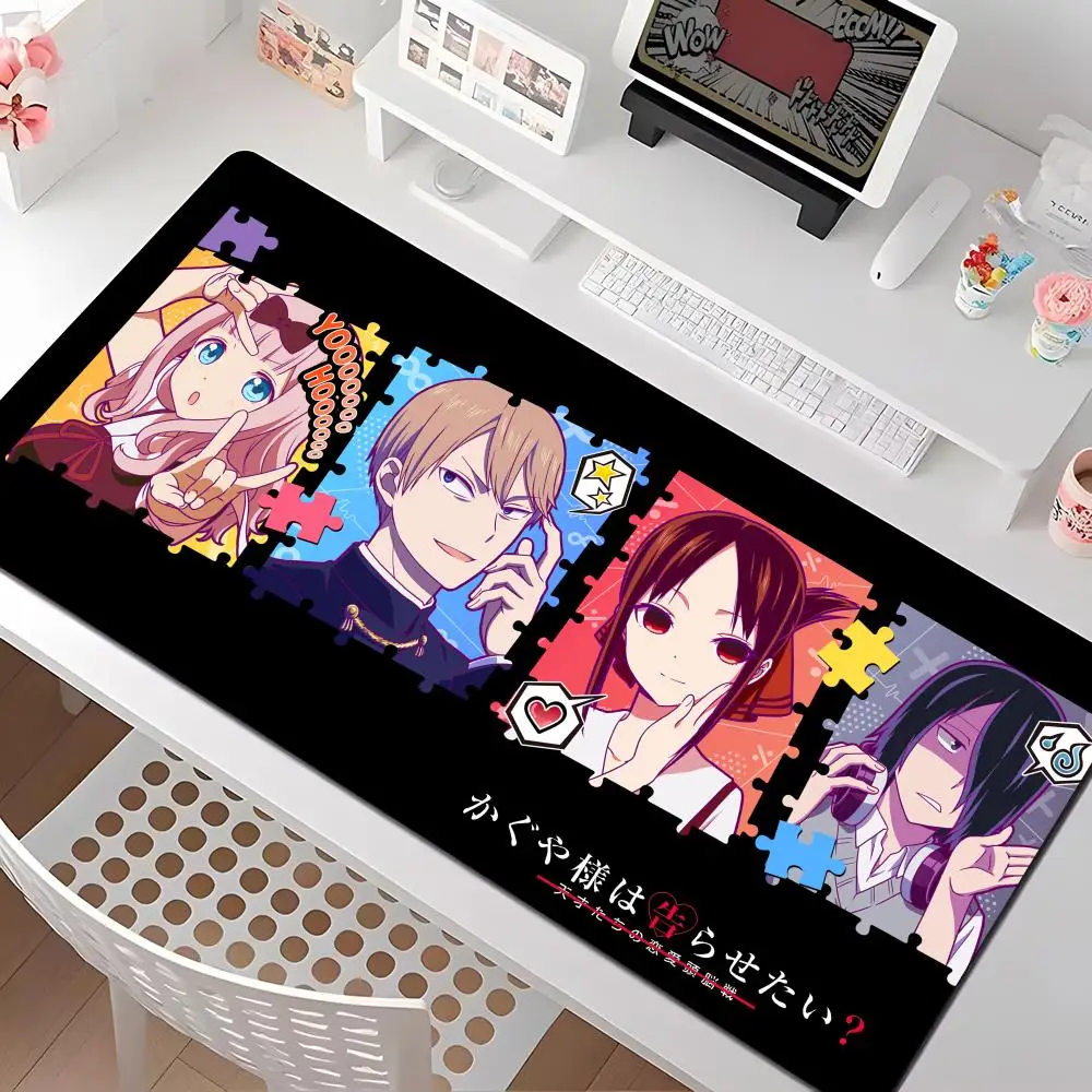 Kaguya-sama Love Is War Mouse Pad Multiple Sizes Large Square Computer Office Game Table Mats Rubber Anti-slip Mousepads