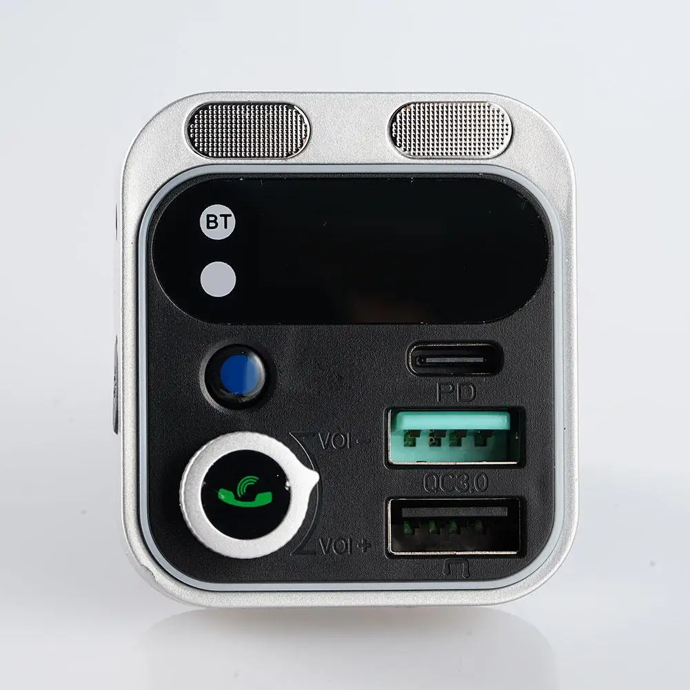 Bluetooth 5.2 FM Transmitter For Car Stronger Dual Mics Deep Bass Sound 48W PD QC3.0 Car Charger Bluetooth Adapter