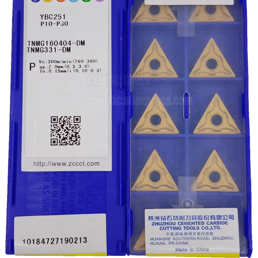 CNC 외부 선삭 공구, 카바이드 선삭 인서트, ZCC YBC252 TNMG160404 -DM YBC251 YBC152 선반 공구