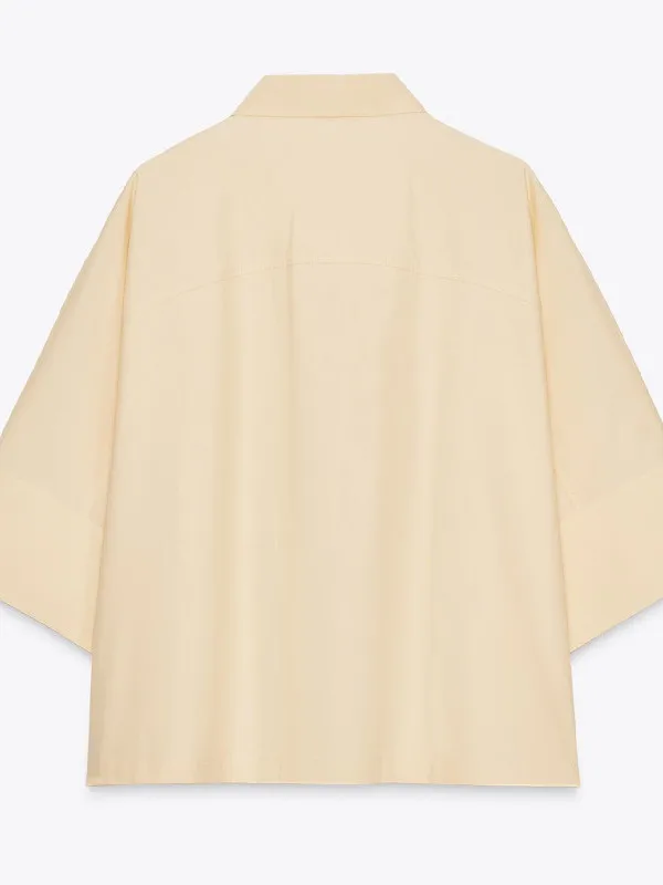 فضفاض ort Sve لون نقي irts المرأة الصيف بلايز الحرير الشاش النسيج تخفيف Sle Faion حجم كبير ملابس داخلية