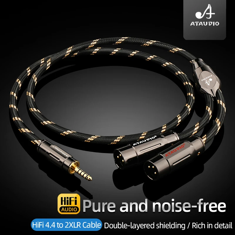 HiFi Balanced 4.4mm to 2XLR Audio Cable Pure Copper Adapter Cable for Headphone Amplifier