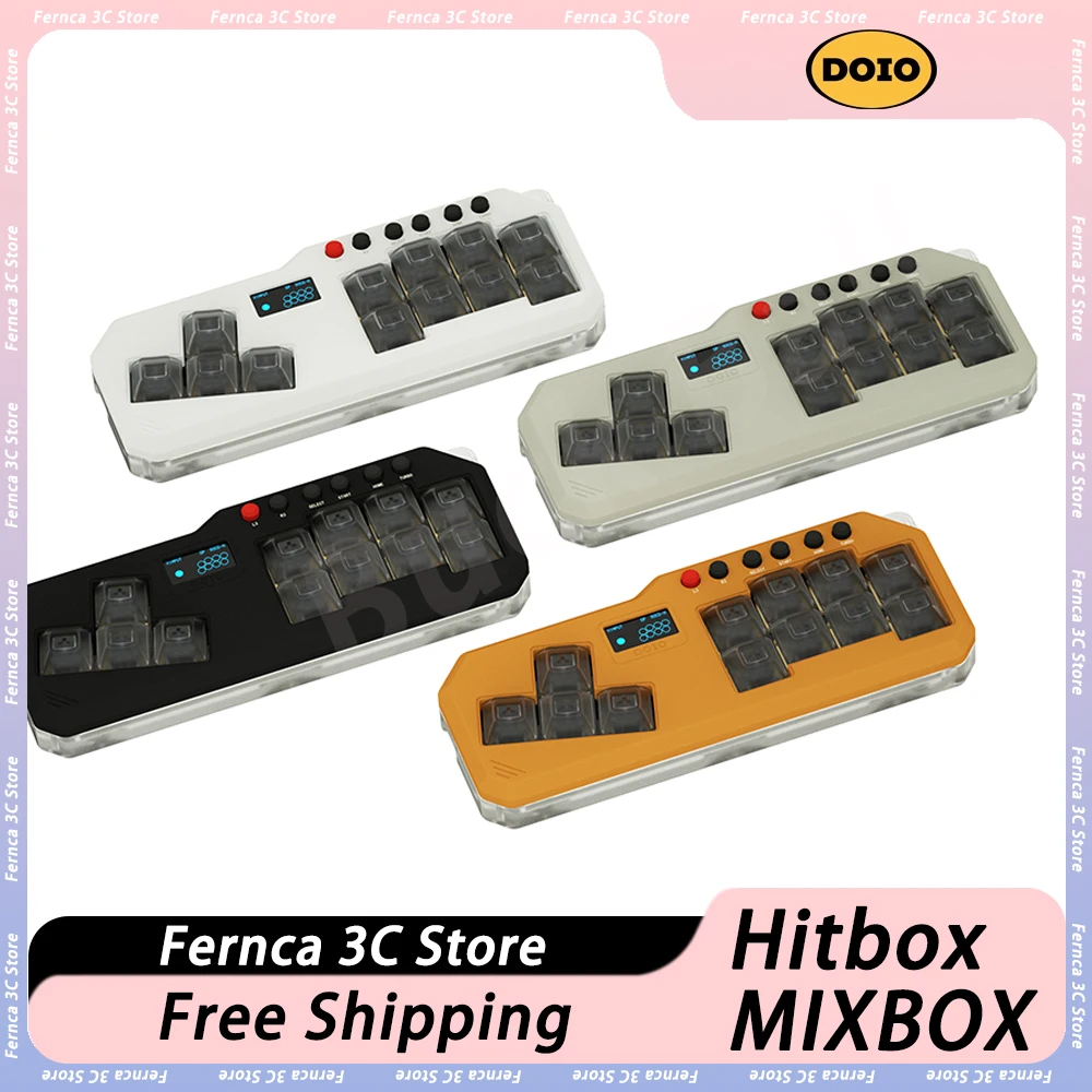 

DOIO HITBOX KBHX-01 Mini Mechanical Keyboard RGB Hot Swap Aluminum OLED Display Gaming Keyboard Fighting Rocker Arcade Game Pc