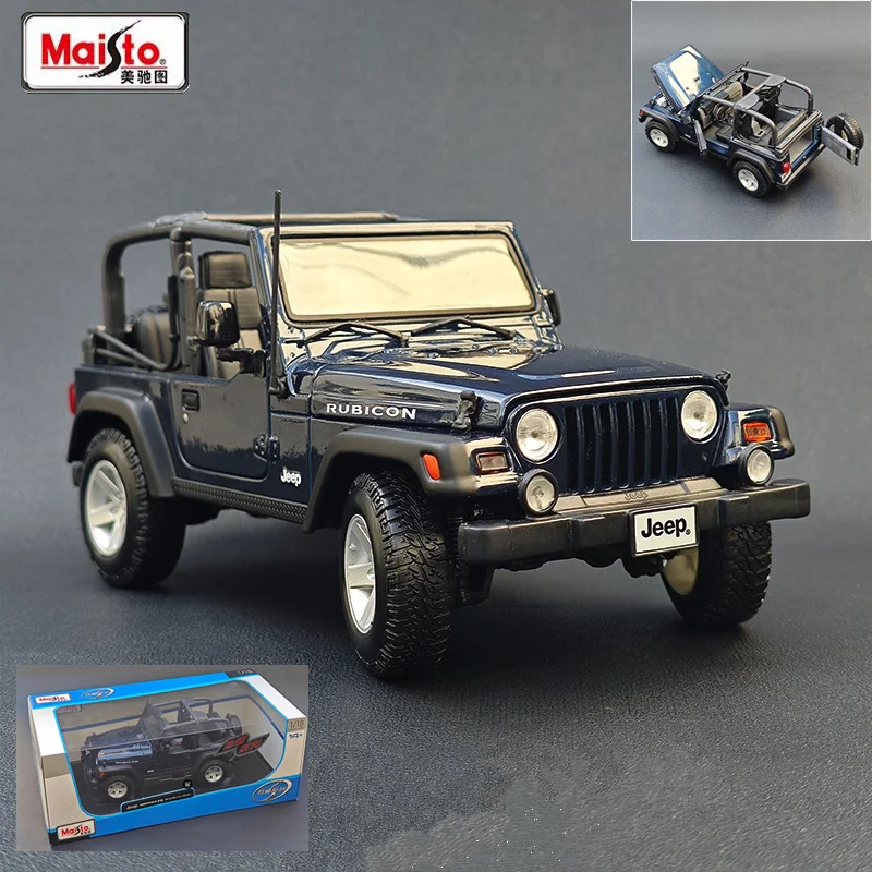 Maisto 1:18 Jeep Wrangler Rubicon Alloy Car Model Diecast Metal