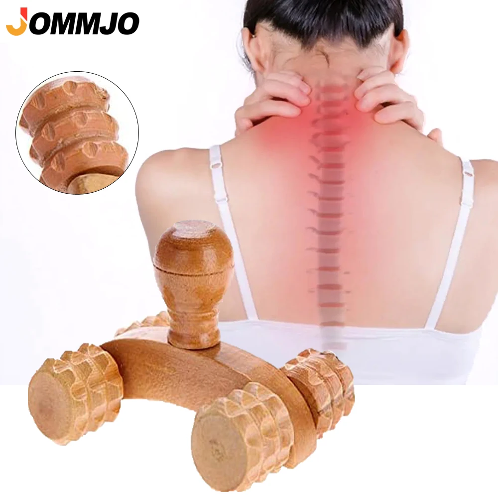 

Wood Full-Body 4 Wheels Wooden Car Roller Relaxing Hand Massage Tool Reflexology Face Hand Foot Back Body Therapy Massage