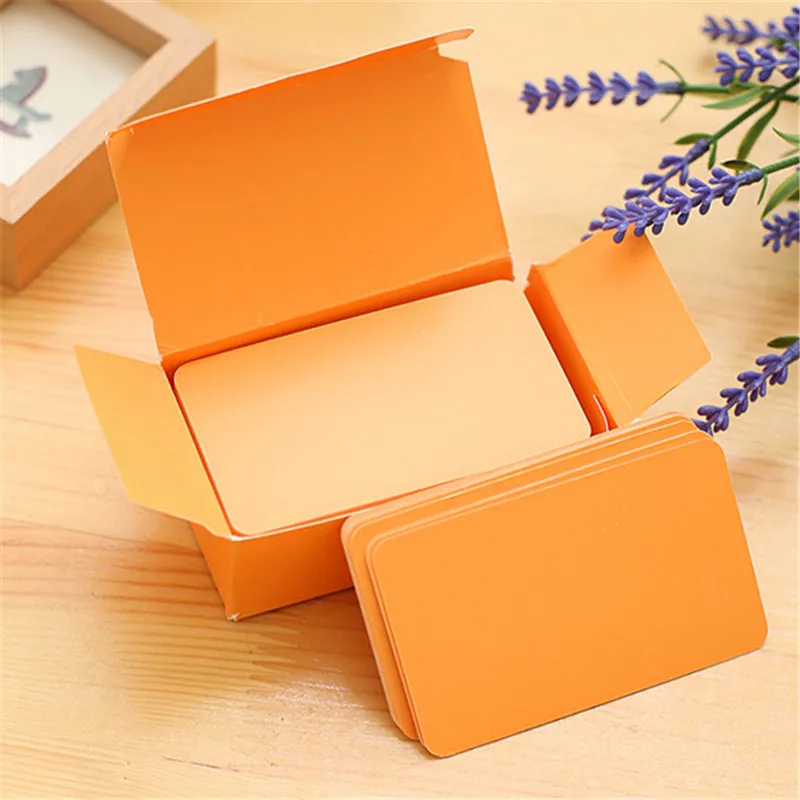 90Pcs/Lot 9x5.4cm Mini Orange Paper Blank Card DIY Graffiti Word Cards Gift Greeting Cards Birthday Gift Message Card Envelope