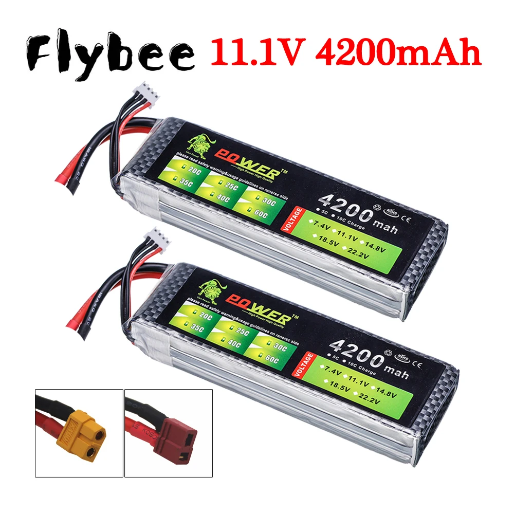 

RC Helicopter Battery 3S 11.1V 4200mah 35C Lipo Power Battery for RC toys Car aircraft Drone Quadcopter rc model T/XT60 plug