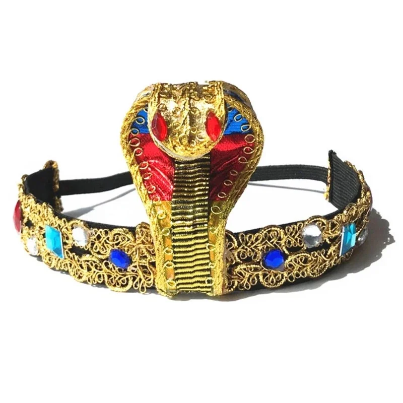 

Adult Teenagers Cosplay Egyptian Headband Golden Color Hair Hoop Live Broadcast Christmas Halloween Party Headpiece Wholesale
