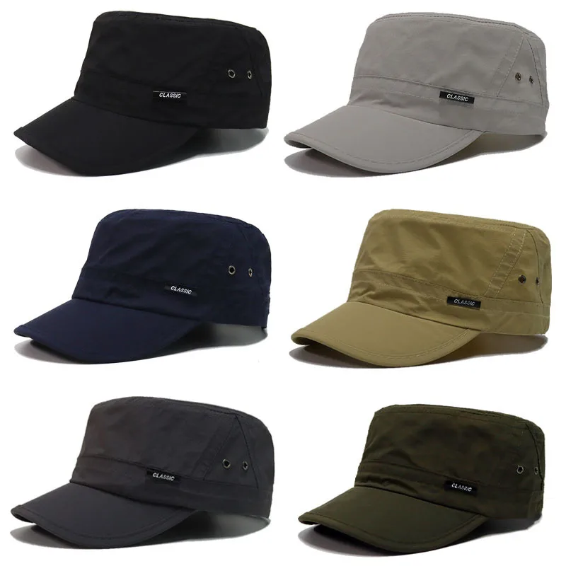 Hat Men's Flat Military Hat Is Simple And Versatile, Middle-Aged Hat Spring And Autumn Duck Tongue Casual Fashion New Style