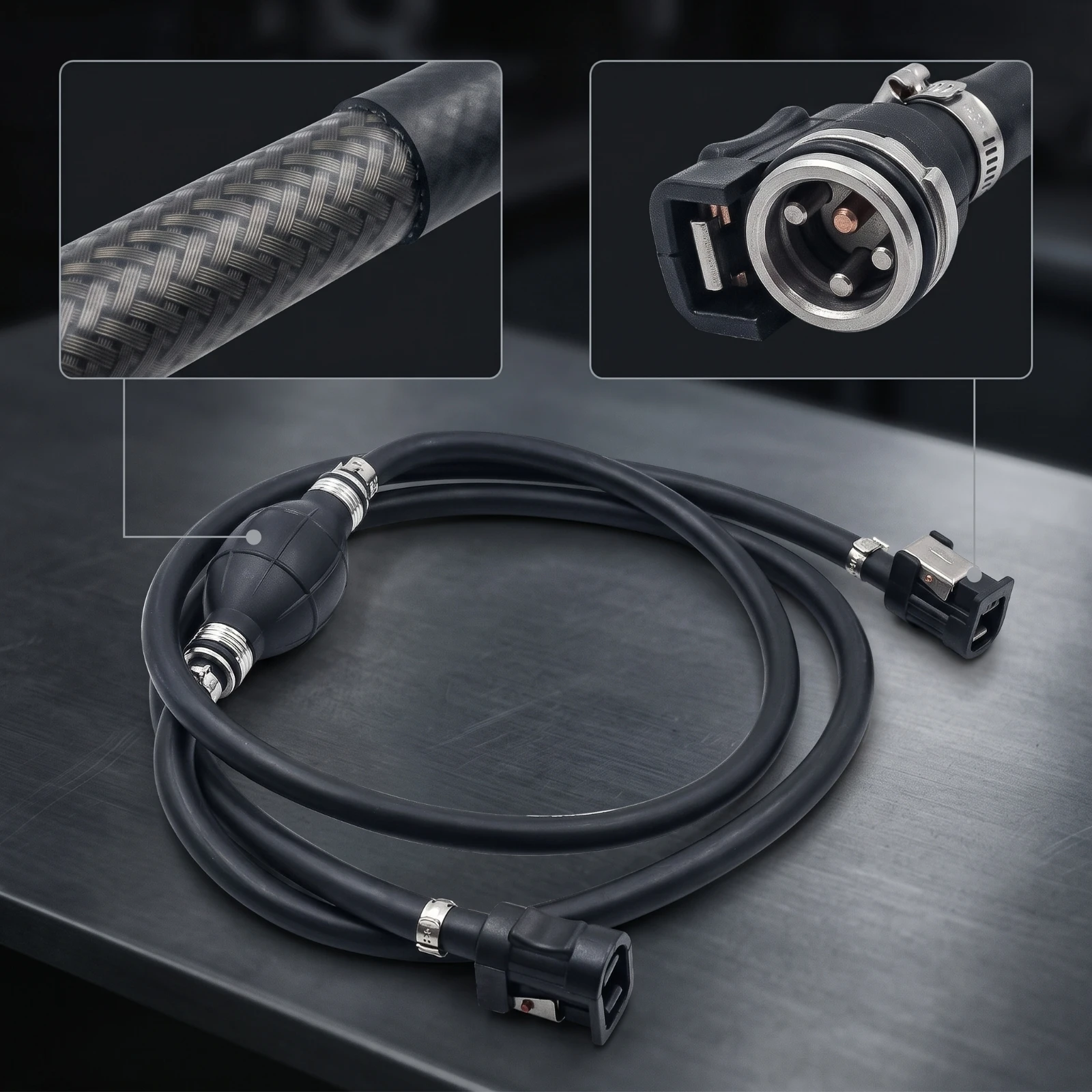 Outboard Fuel Line with Primer Bulb Universal Fuel Line with Primer Bulb Heavy-Duty Flexible for Engine Refueling