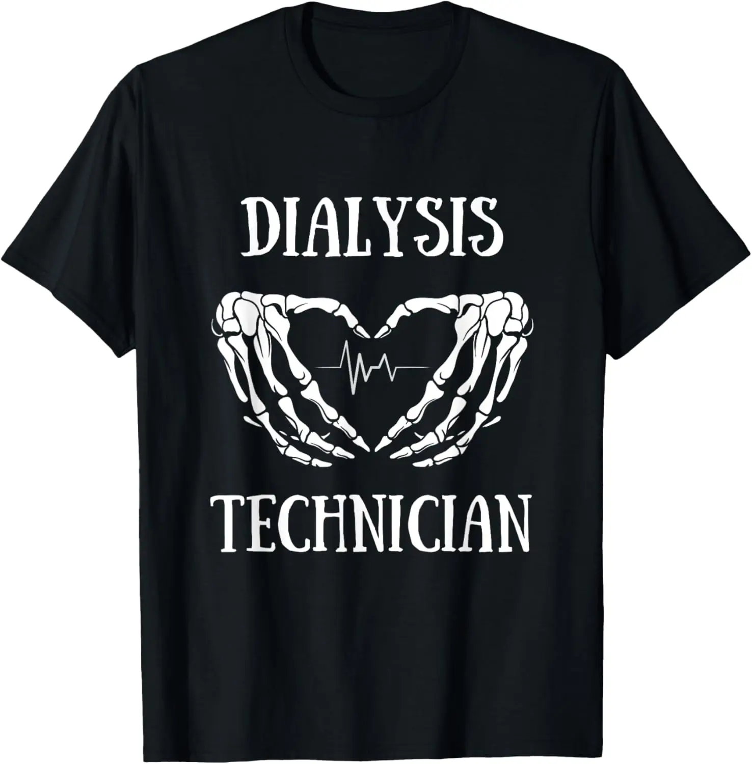 Dialysis Technician Skeleton Heartbeat Halloween Costumes T-Shirt