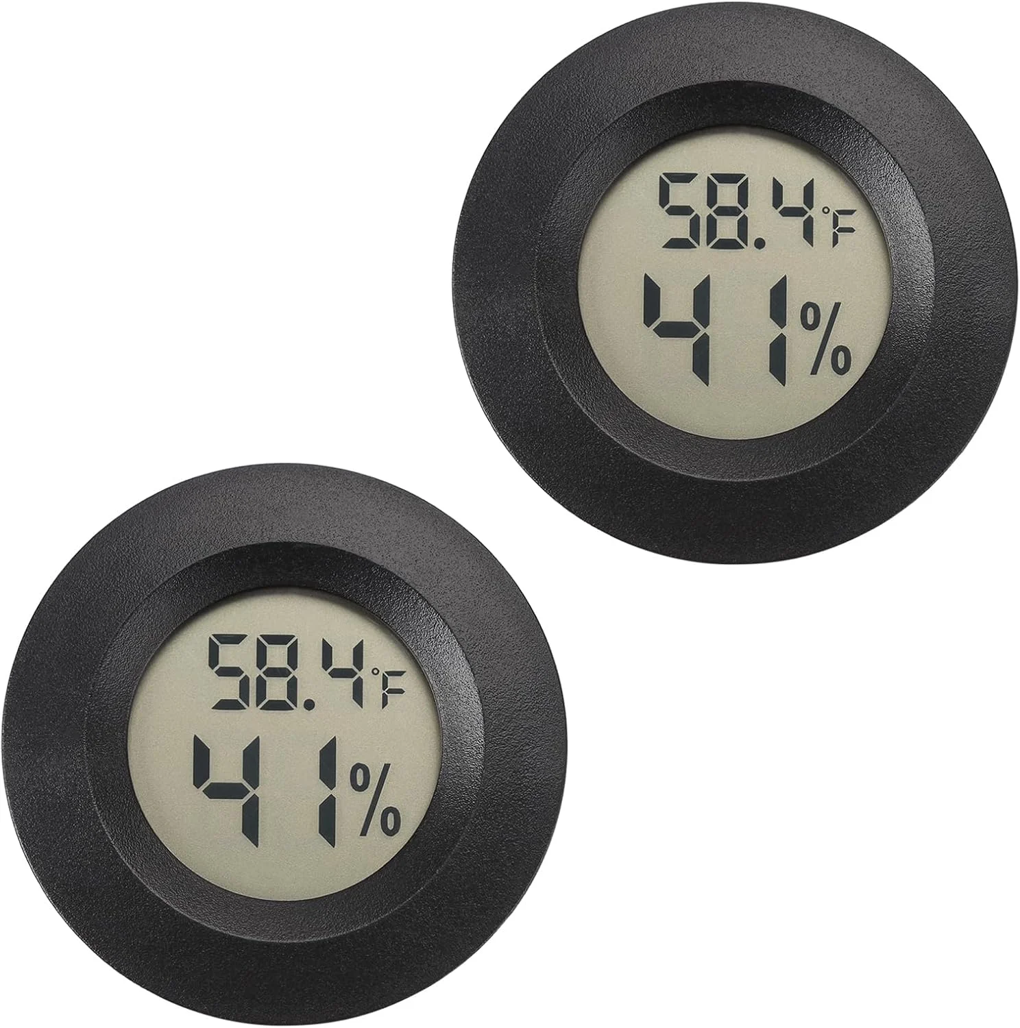 Mini Hygrometer Thermometer 2 Pack: Indoor/Outdoor, Fahrenheit/Celsius, for Reptile, Greenhouse, Garden