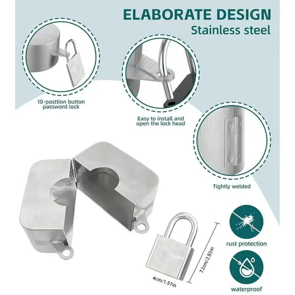 

Stainless Steel Outdoor Faucet Cover with Lock for Securing Garden and Property Faucets Against Unauthorized Use
