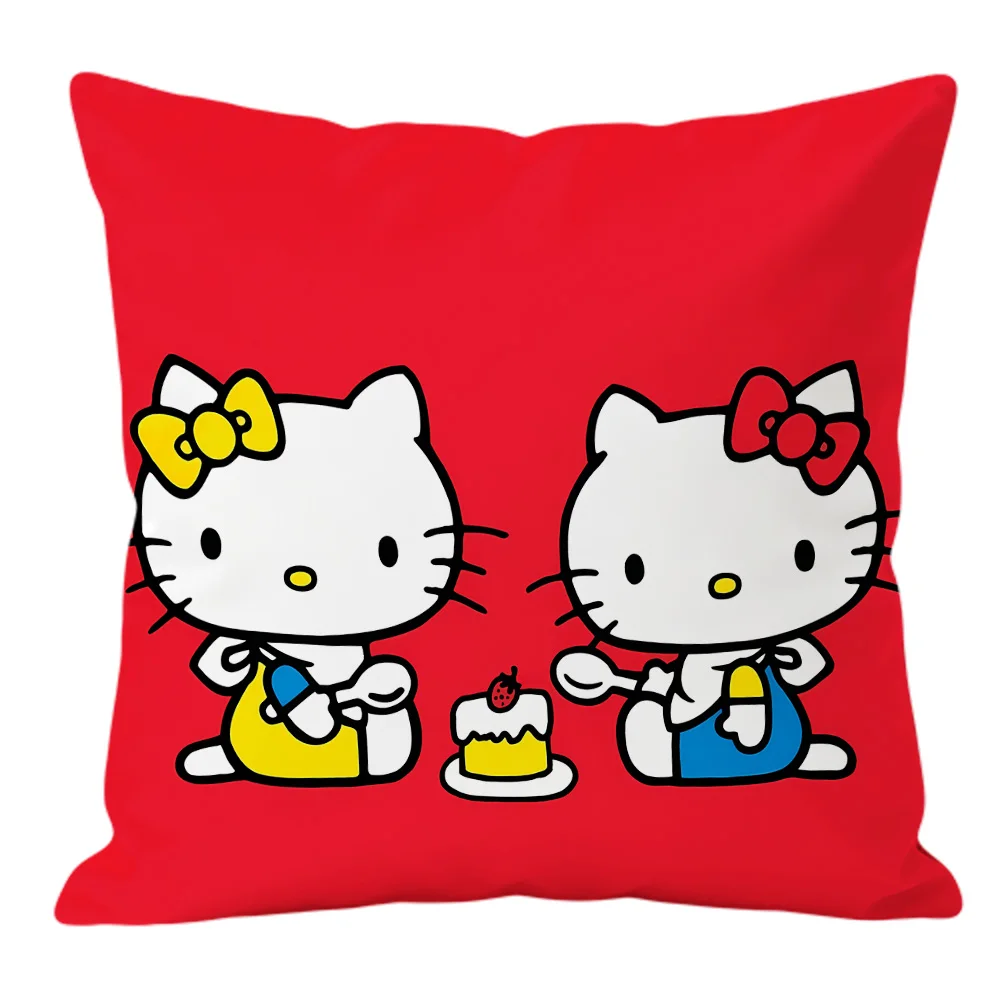 Hello Kitty Cushion Cover Bed Pillow Case Sanrio Cute Kawaii Home Decor Living Room Sofa Pillowcase Gift Idea for Women Friends