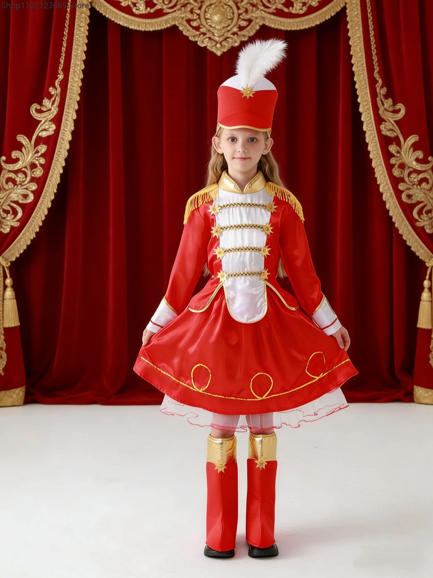 

Chicas' Circus Ringmaster Costume Enfant Carnival Long-sleeve Fringe Set Carnival Party Band Outfit Stage Performance Dress 2026