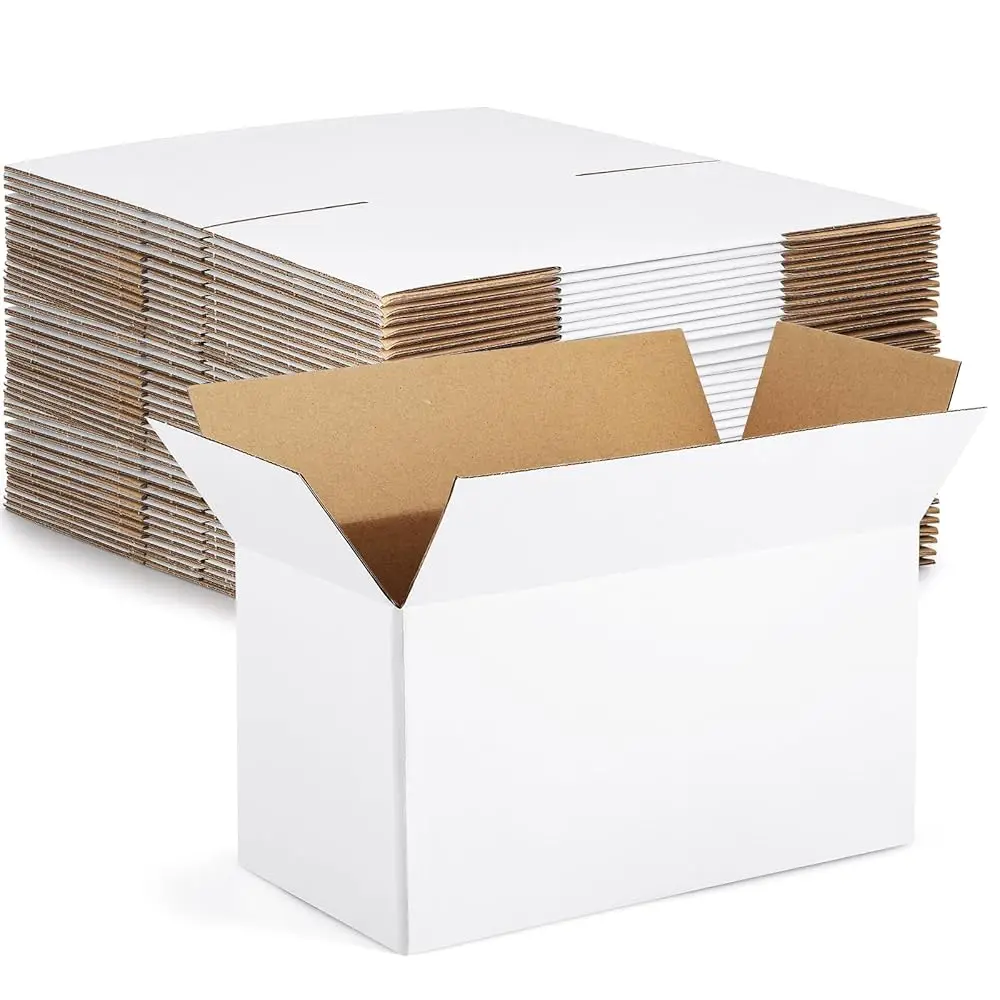 

11x6x6-Small-Shipping-Boxes-30-Pack-White-Corrugated-Box-Mailers, Cardboard Boxes for Packaging Small Business, Mailing