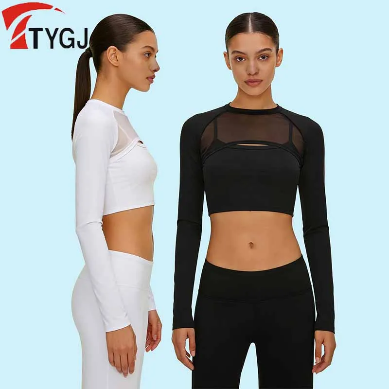 TTYGJ Women Golf Arm Sleeve Summer Long Sleeve Sports Shawl Sunscreen Anti-UV Bottom Shirt Ladies Cooling Ice Silk Golf Crop Top