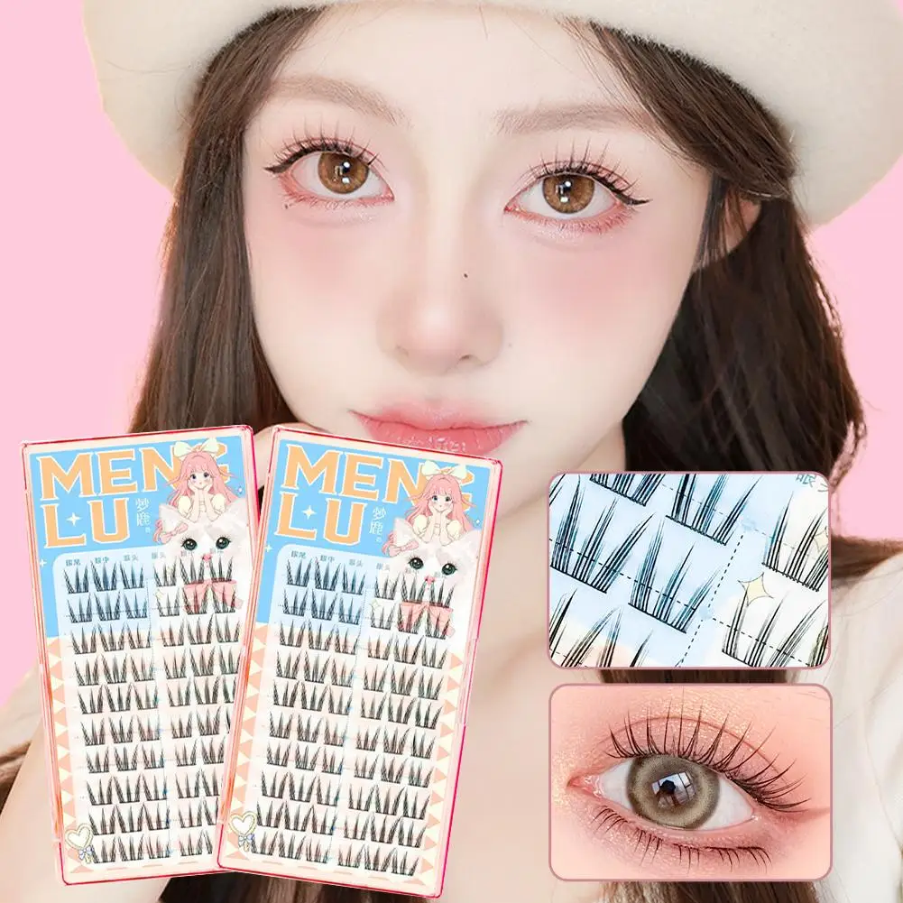 Pestañas postizas naturales de larga duración, herramienta de maquillaje de ojos gruesa, reutilizable e impermeable, autoadhesiva, resistente al sudor, E3X2