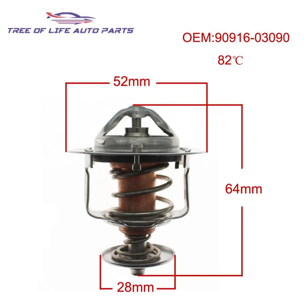 9091603090 Engine Coolant Thermostat 82℃ For Toyota Corolla Solara Camry Celica RAV4 1994-2001 90916-03090 16325-63011