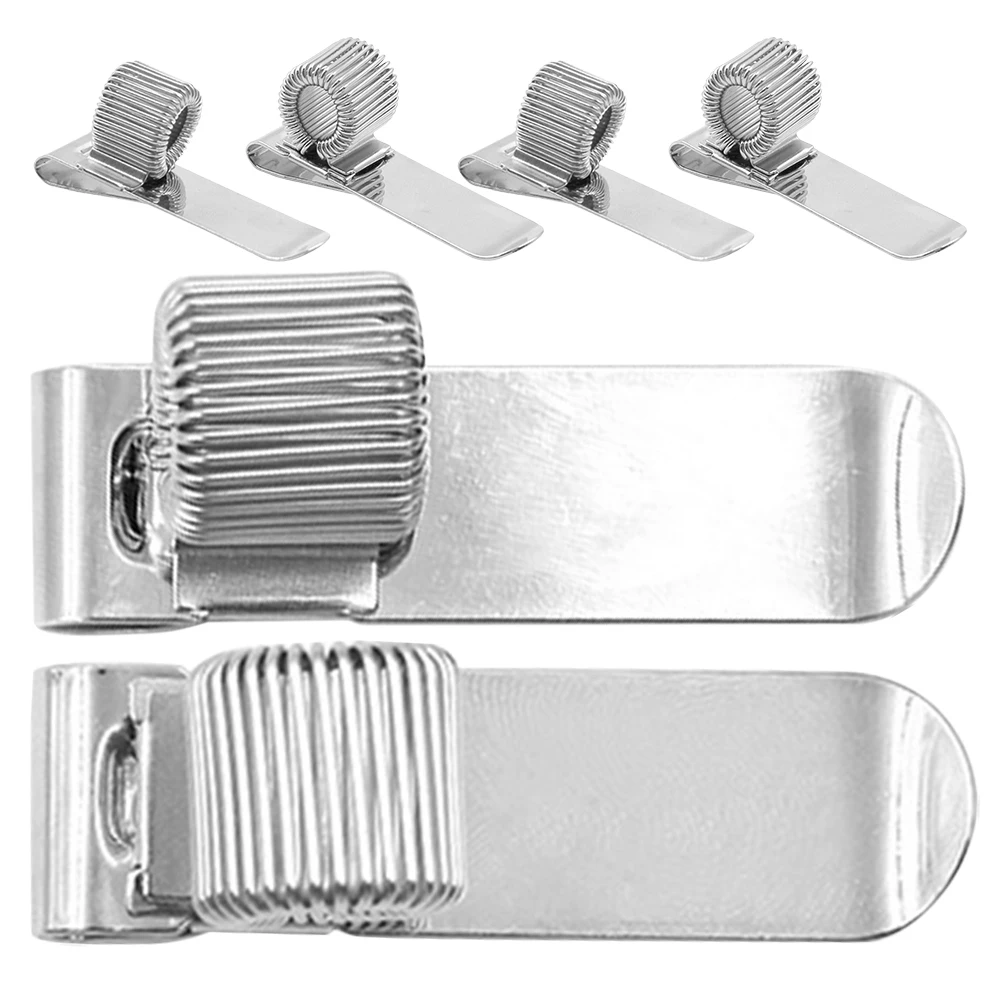 

6pcs Metal Pen Clip Holder Manganese Steel Spring Journal Notebook Desk Accessories Silver Lightweight Portable Pen
